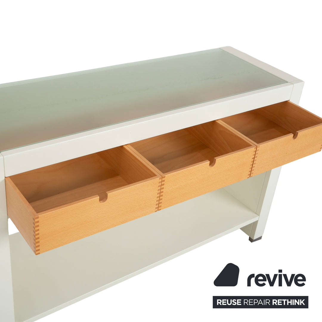 Buffet en bois Hülsta, blanc/marron