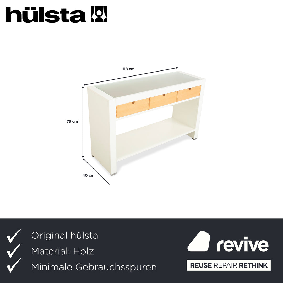 Buffet en bois Hülsta, blanc/marron