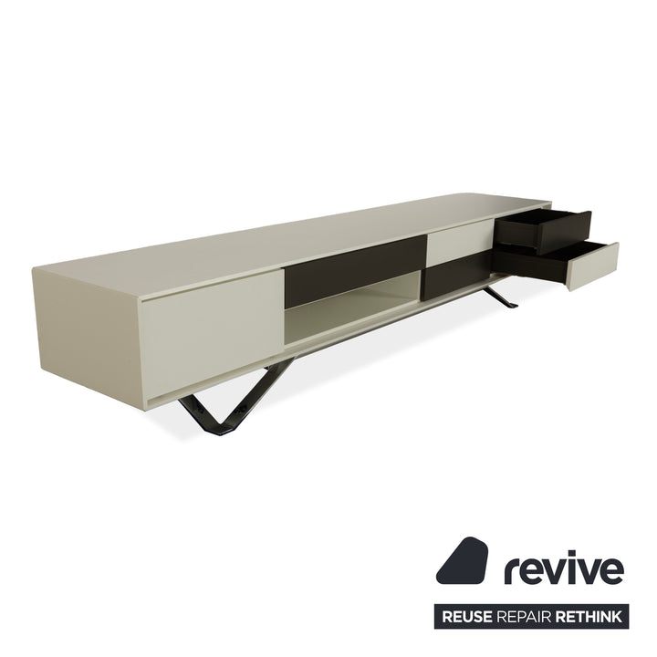 Hülsta Holz Sideboard Weiß Schwarz Lowboard