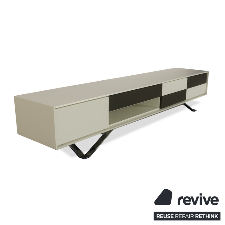 Hülsta Holz Sideboard Weiß Schwarz Lowboard