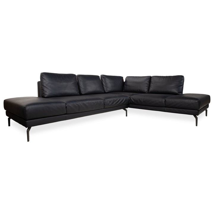 Hülsta HS.420 Leder Ecksofa Schwarz Dunkelblau Sofa Couch