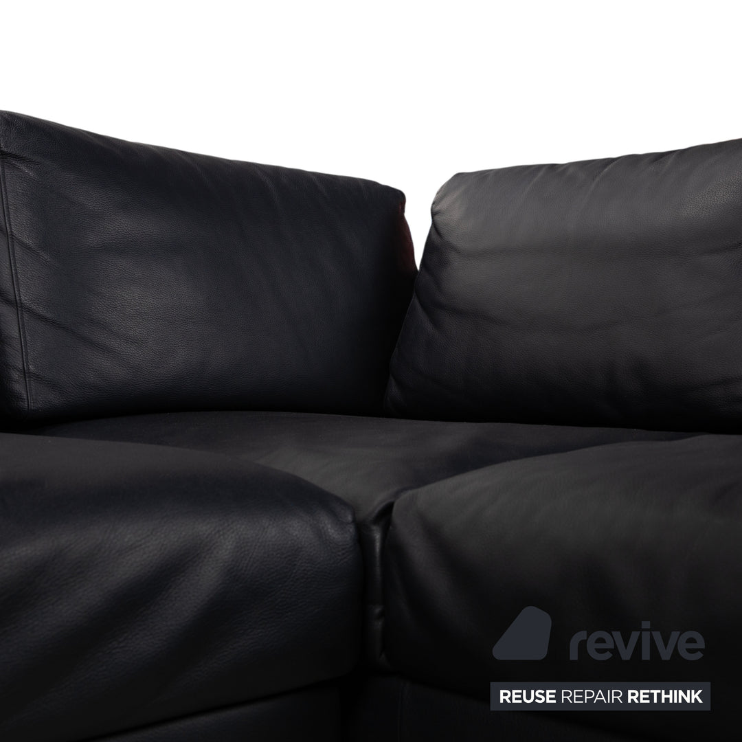 Hülsta HS.420 Leder Ecksofa Schwarz Dunkelblau Sofa Couch