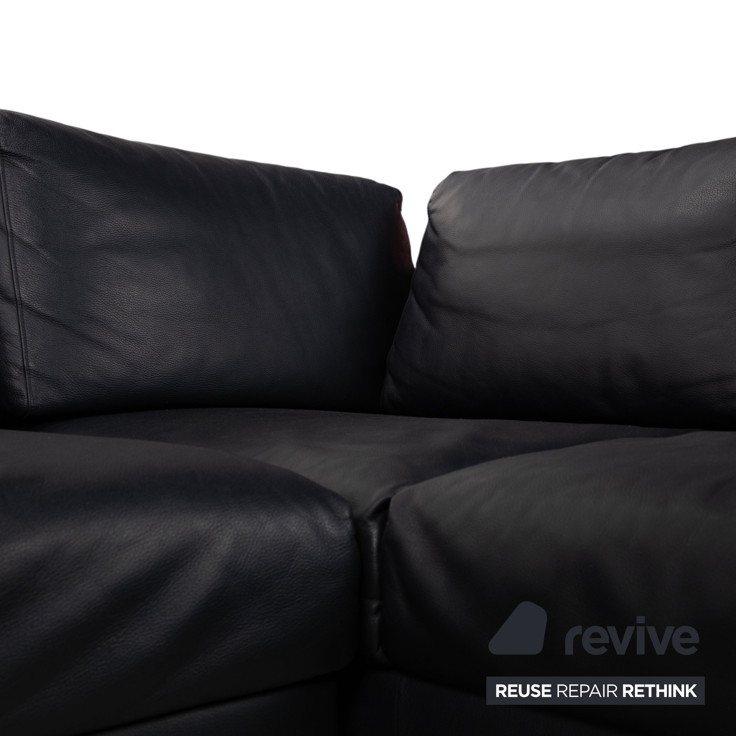 Hülsta HS.420 Leder Ecksofa Schwarz Dunkelblau Sofa Couch