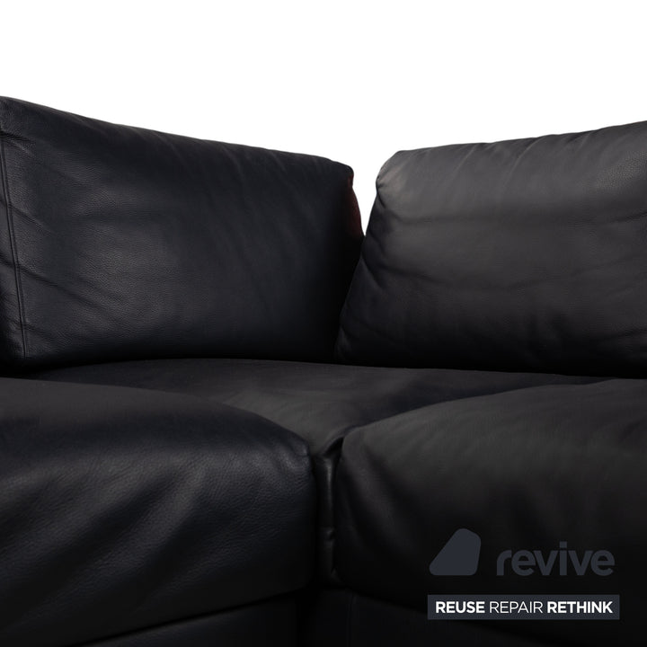 Hülsta HS.420 Leder Ecksofa Schwarz Dunkelblau Sofa Couch