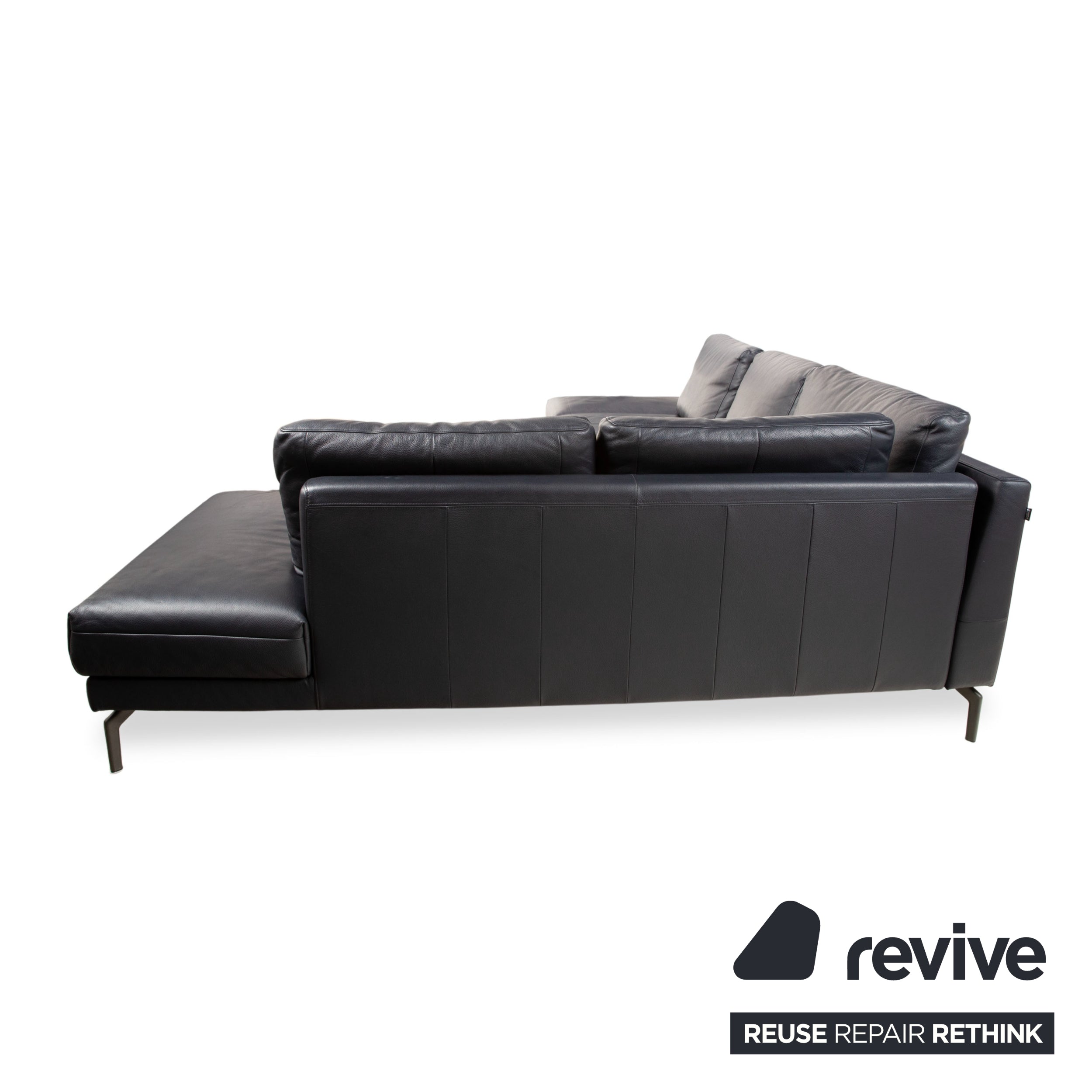 Hülsta HS.420 Leder Ecksofa Schwarz Dunkelblau Sofa Couch