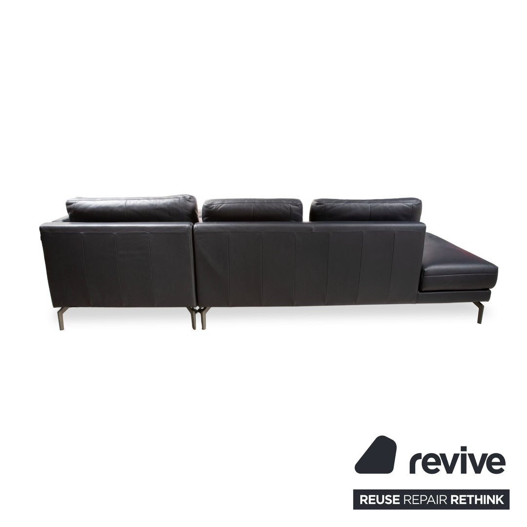 Hülsta HS.420 Leder Ecksofa Schwarz Dunkelblau Sofa Couch