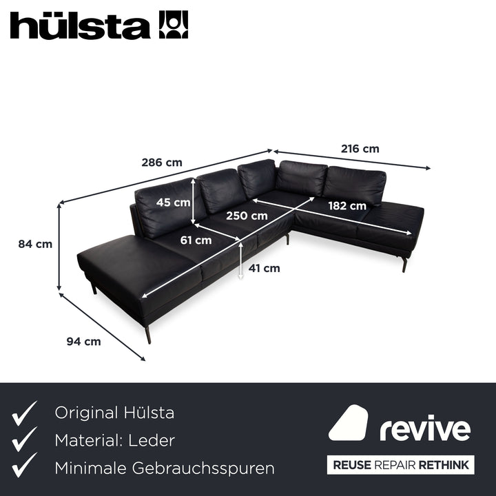 Hülsta HS.420 Leder Ecksofa Schwarz Dunkelblau Sofa Couch