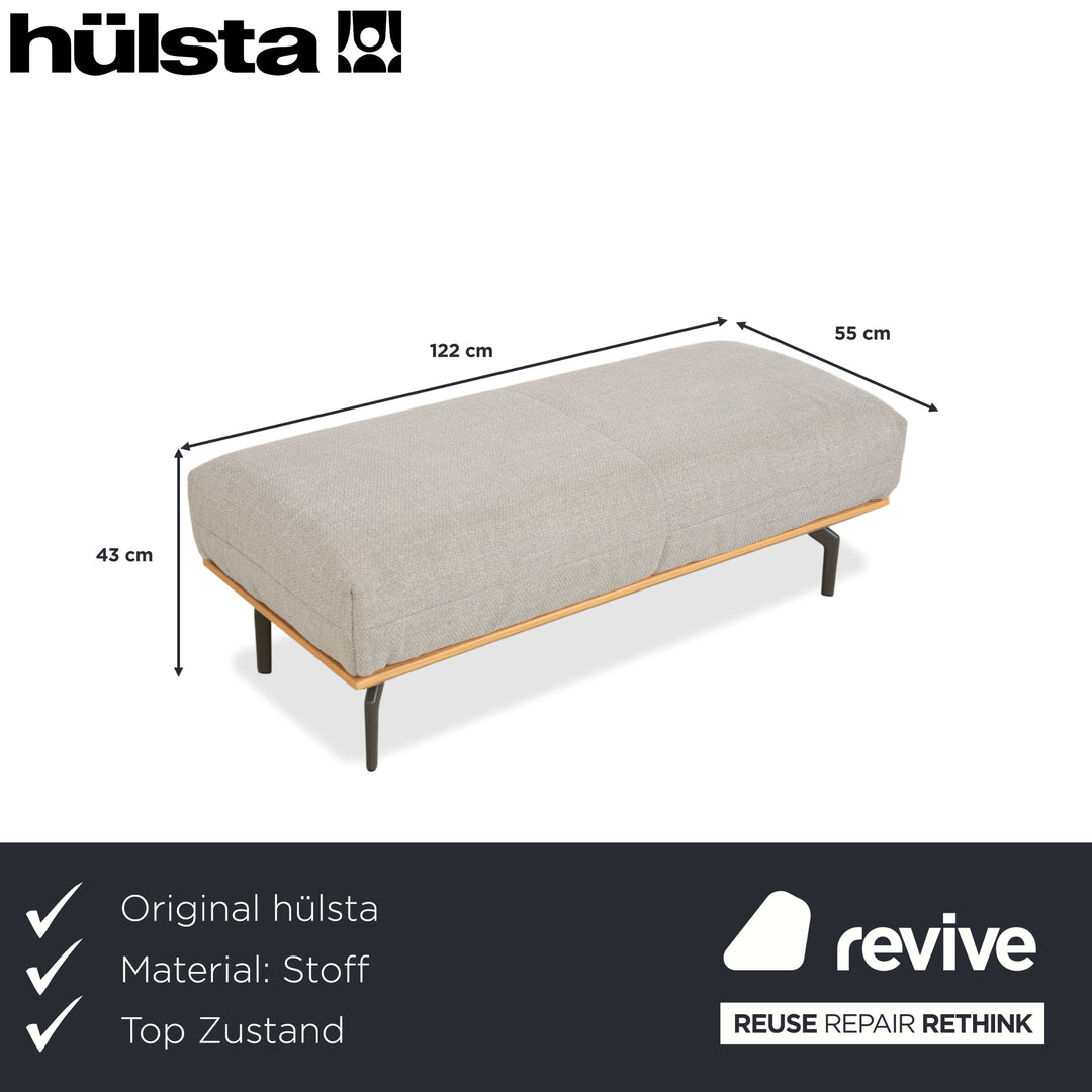Tabouret en tissu et bois gris crème hülsta HS.420