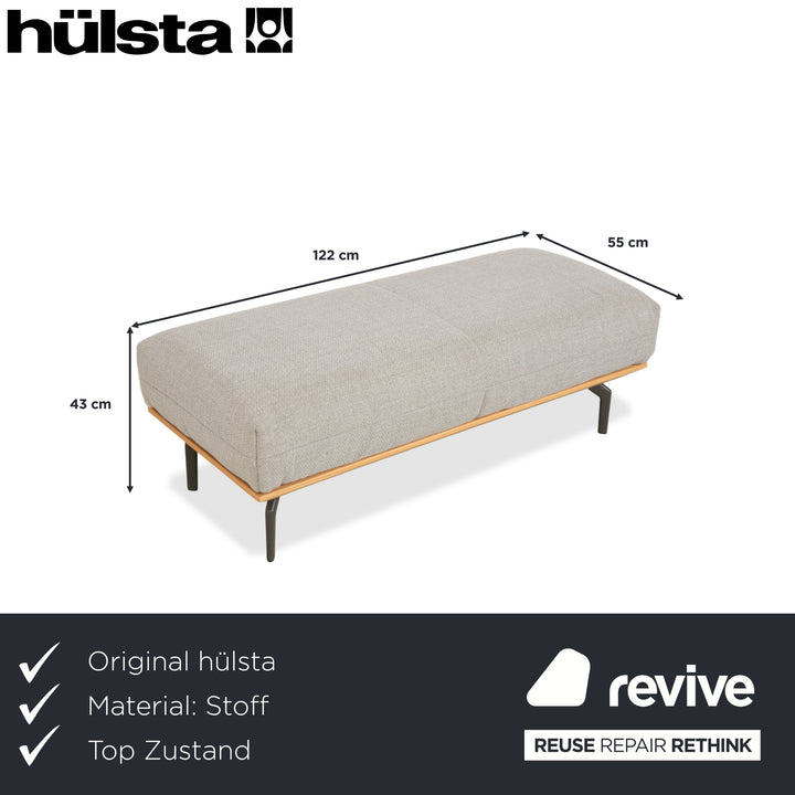 Tabouret en tissu et bois gris crème hülsta HS.420