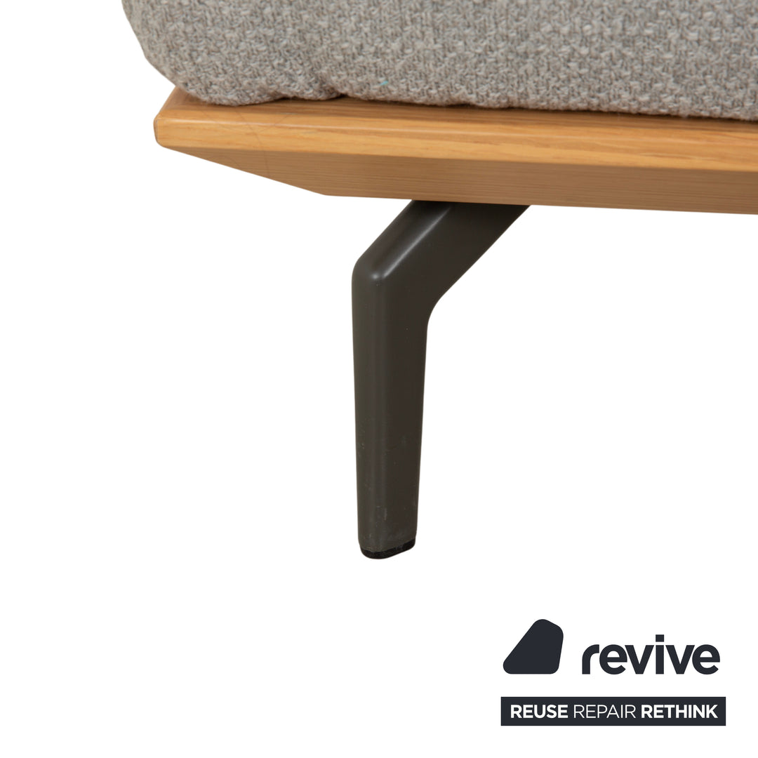 Tabouret en tissu et bois gris crème hülsta HS.420
