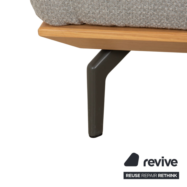 Tabouret en tissu et bois gris crème hülsta HS.420
