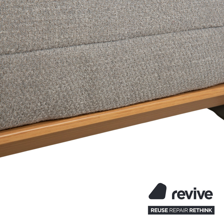 Tabouret en tissu et bois gris crème hülsta HS.420