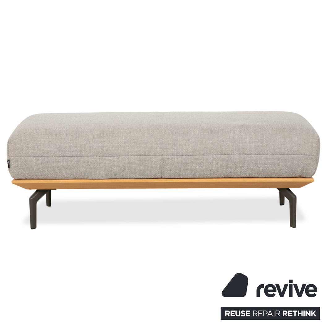 Tabouret en tissu et bois gris crème hülsta HS.420