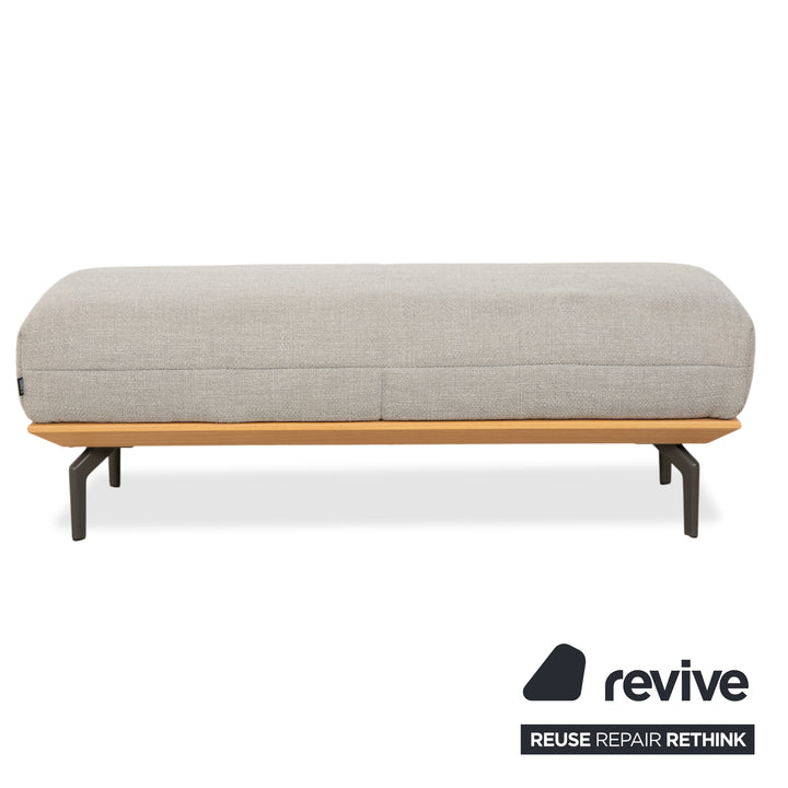 Tabouret en tissu et bois gris crème hülsta HS.420