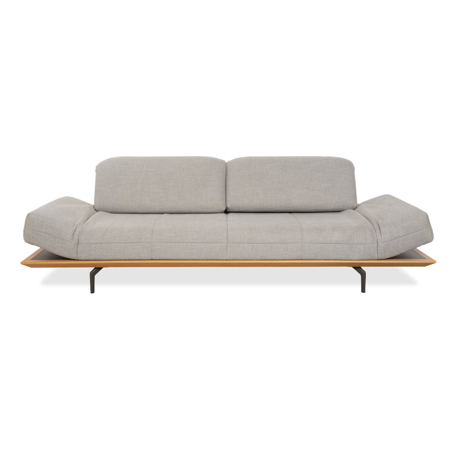 hülsta HS.420 Stoff Holz Zweisitzer Grau Creme manuelle Funktion Sofa Couch