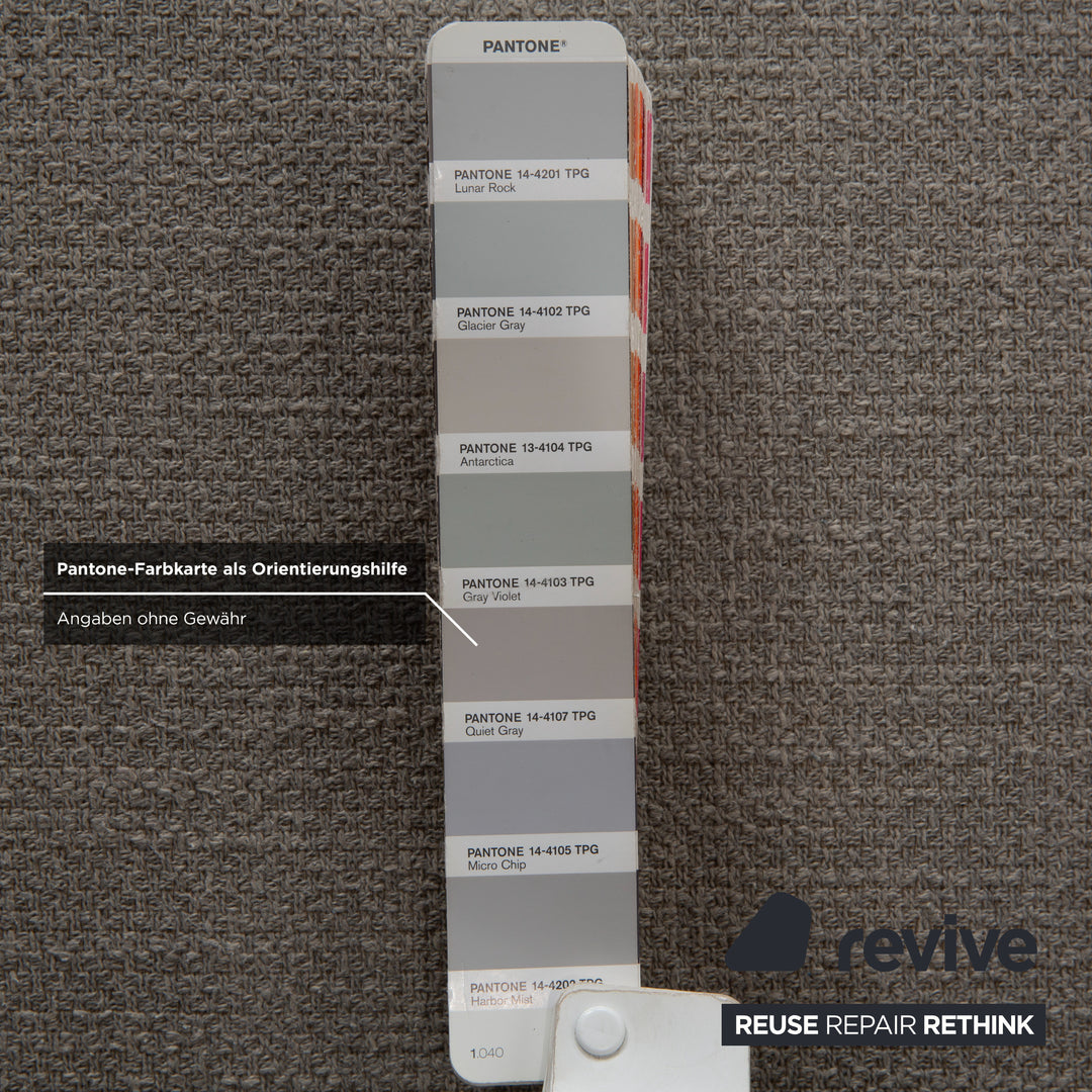 hülsta HS.420 Stoff Holz Zweisitzer Grau Creme manuelle Funktion Sofa Couch