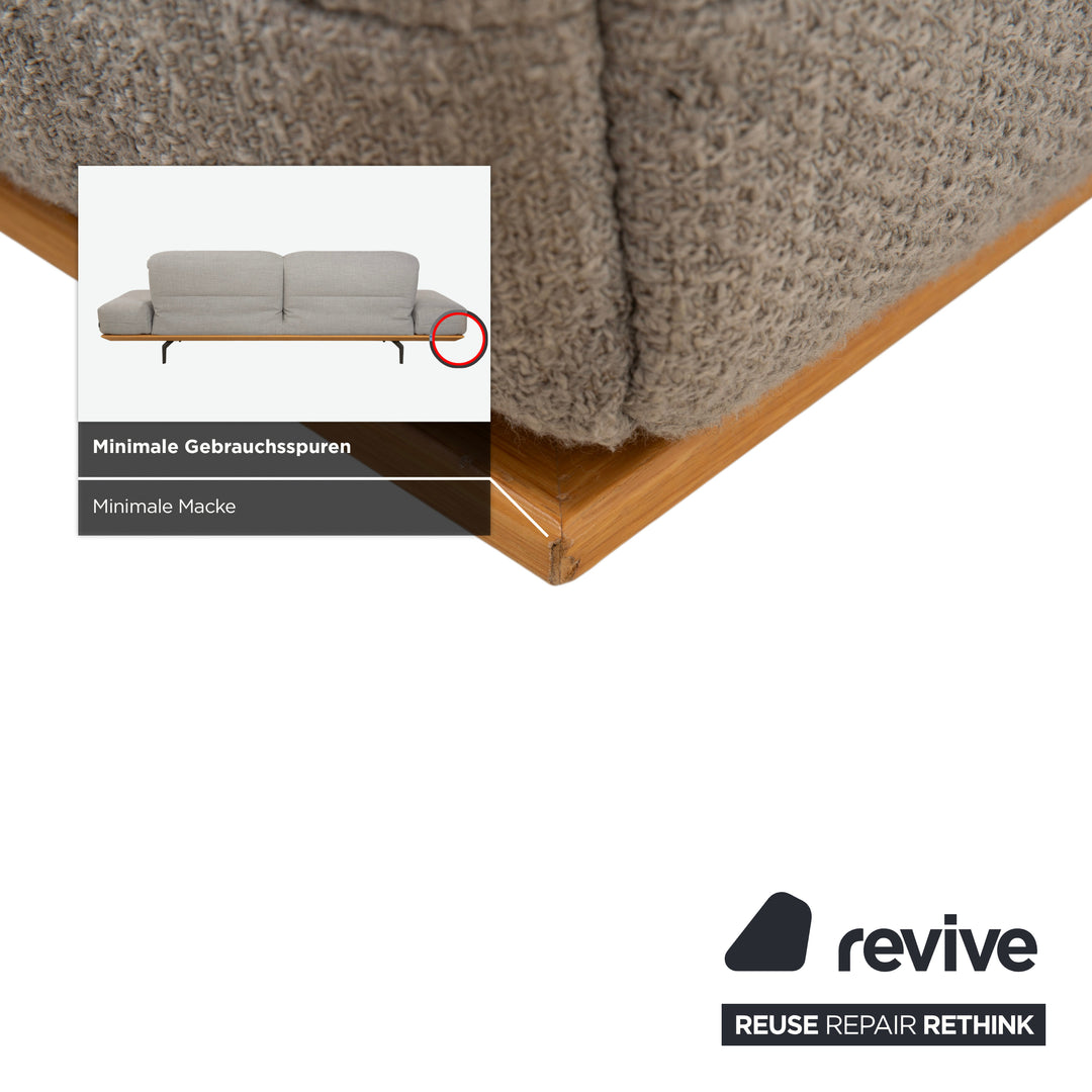 hülsta HS.420 Stoff Holz Zweisitzer Grau Creme manuelle Funktion Sofa Couch