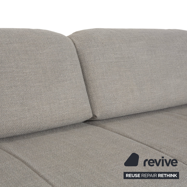 hülsta HS.420 Stoff Holz Zweisitzer Grau Creme manuelle Funktion Sofa Couch