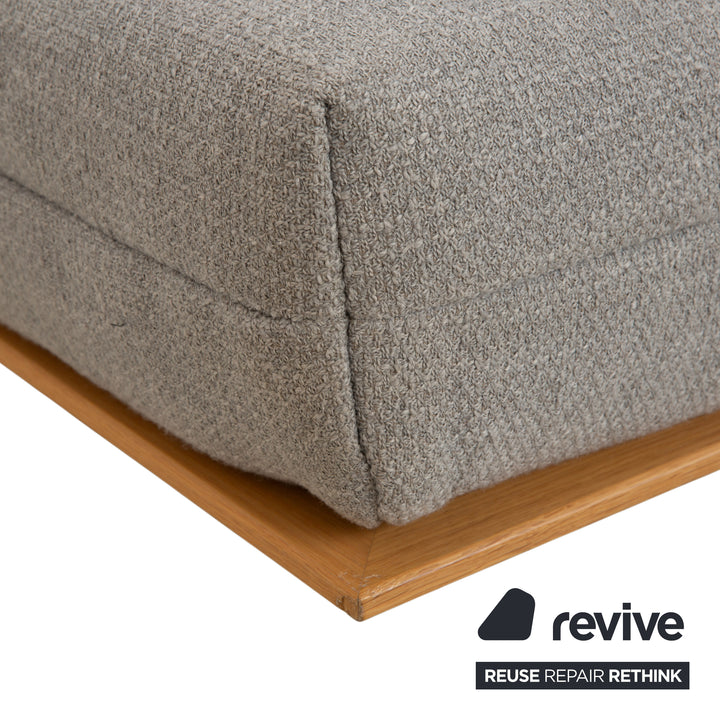 hülsta HS.420 Stoff Holz Zweisitzer Grau Creme manuelle Funktion Sofa Couch