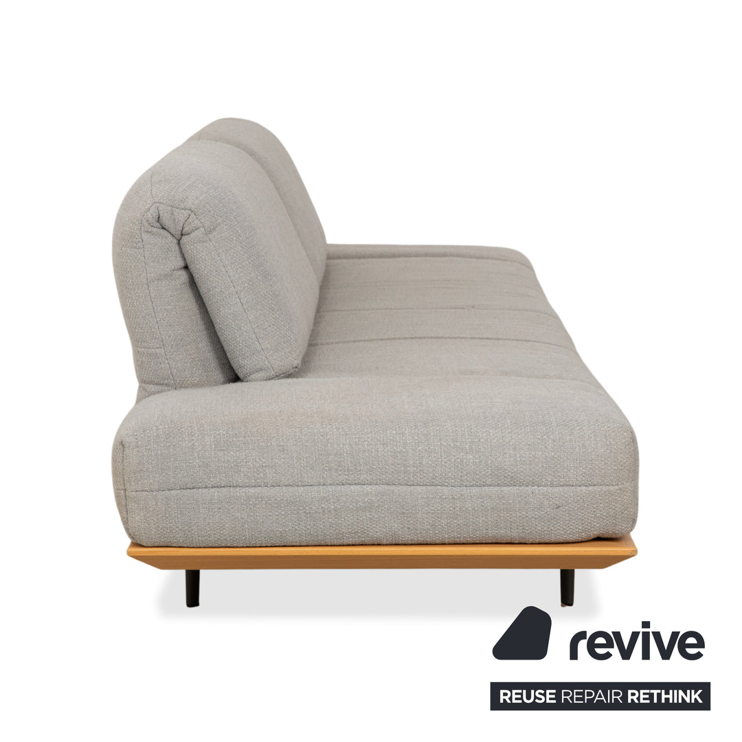 hülsta HS.420 Stoff Holz Zweisitzer Grau Creme manuelle Funktion Sofa Couch