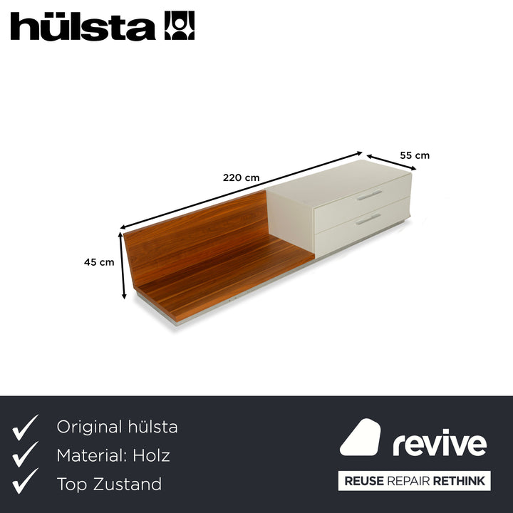 Hülsta Lilac Holz Sideboard Creme Braun Lowboard