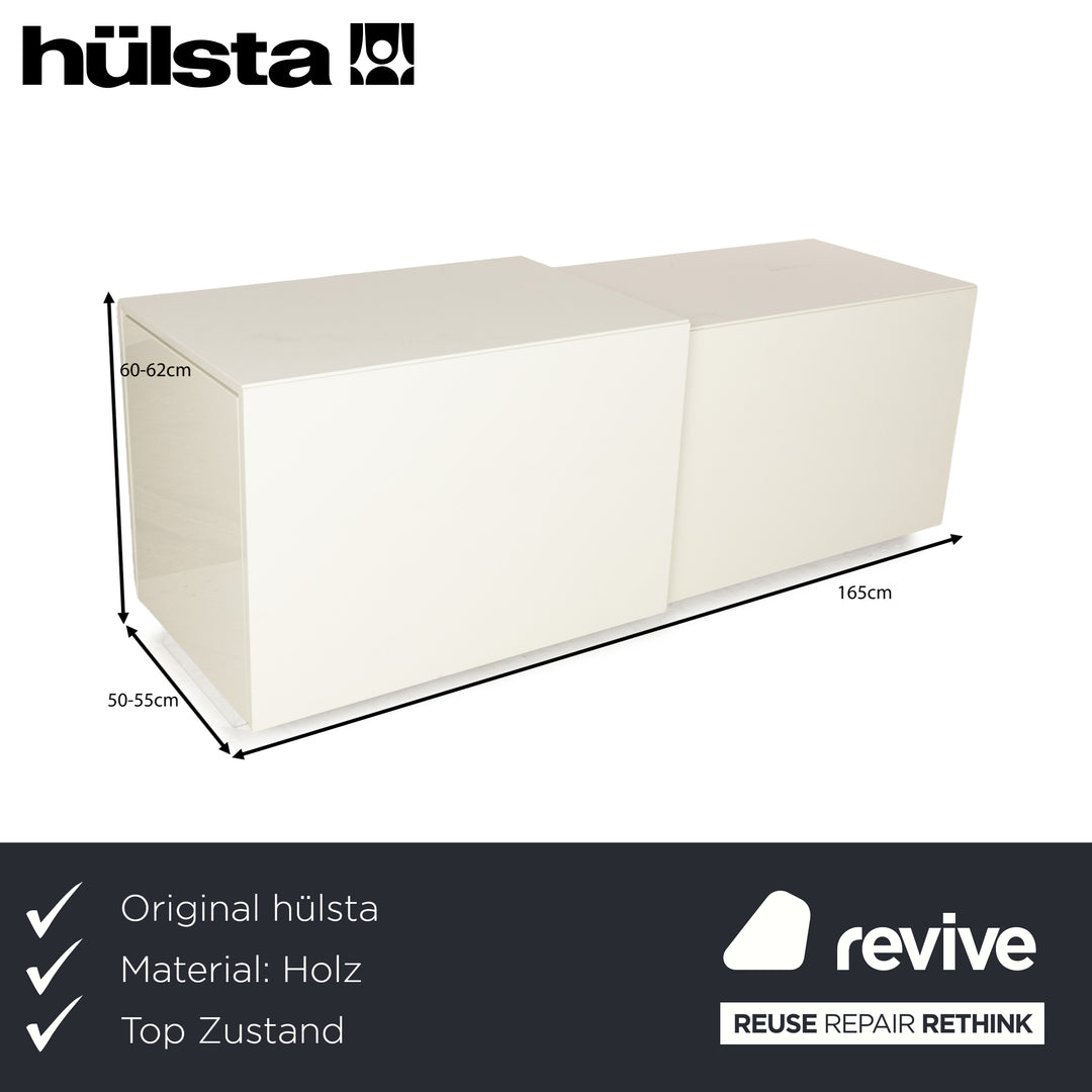 Hülsta Lilac Holz Sideboard Weiß Creme Hochglanz Funktion