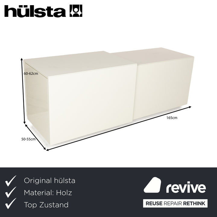 Hülsta Lilac Holz Sideboard Weiß Creme Hochglanz Funktion