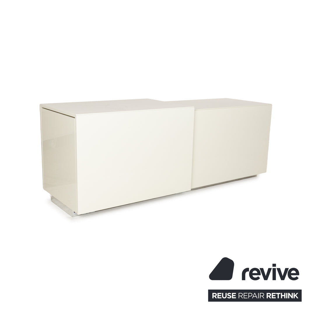 Hülsta Lilac Holz Sideboard Weiß Creme Hochglanz Funktion