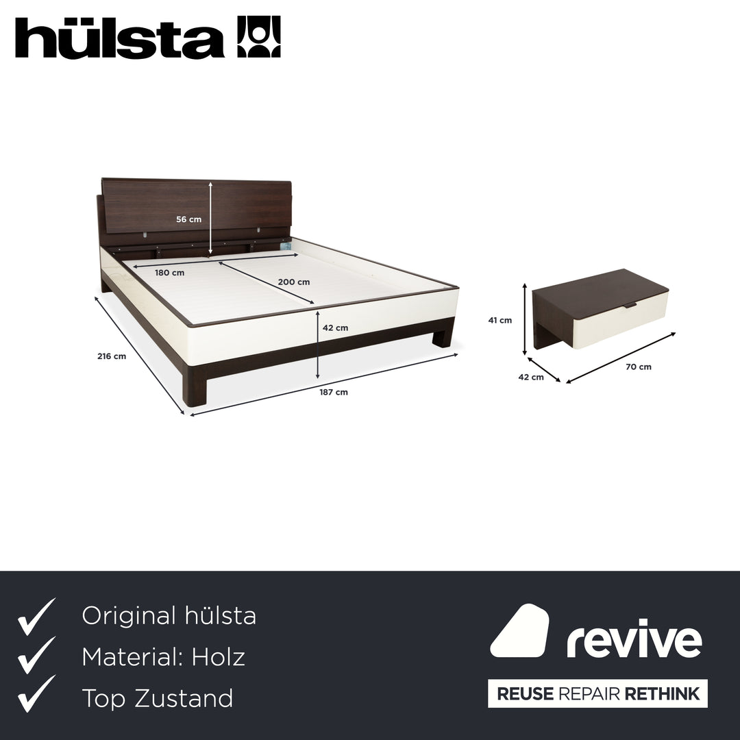 Hülsta Luceta Holz Bett Schwarz Nachttische Schubladen