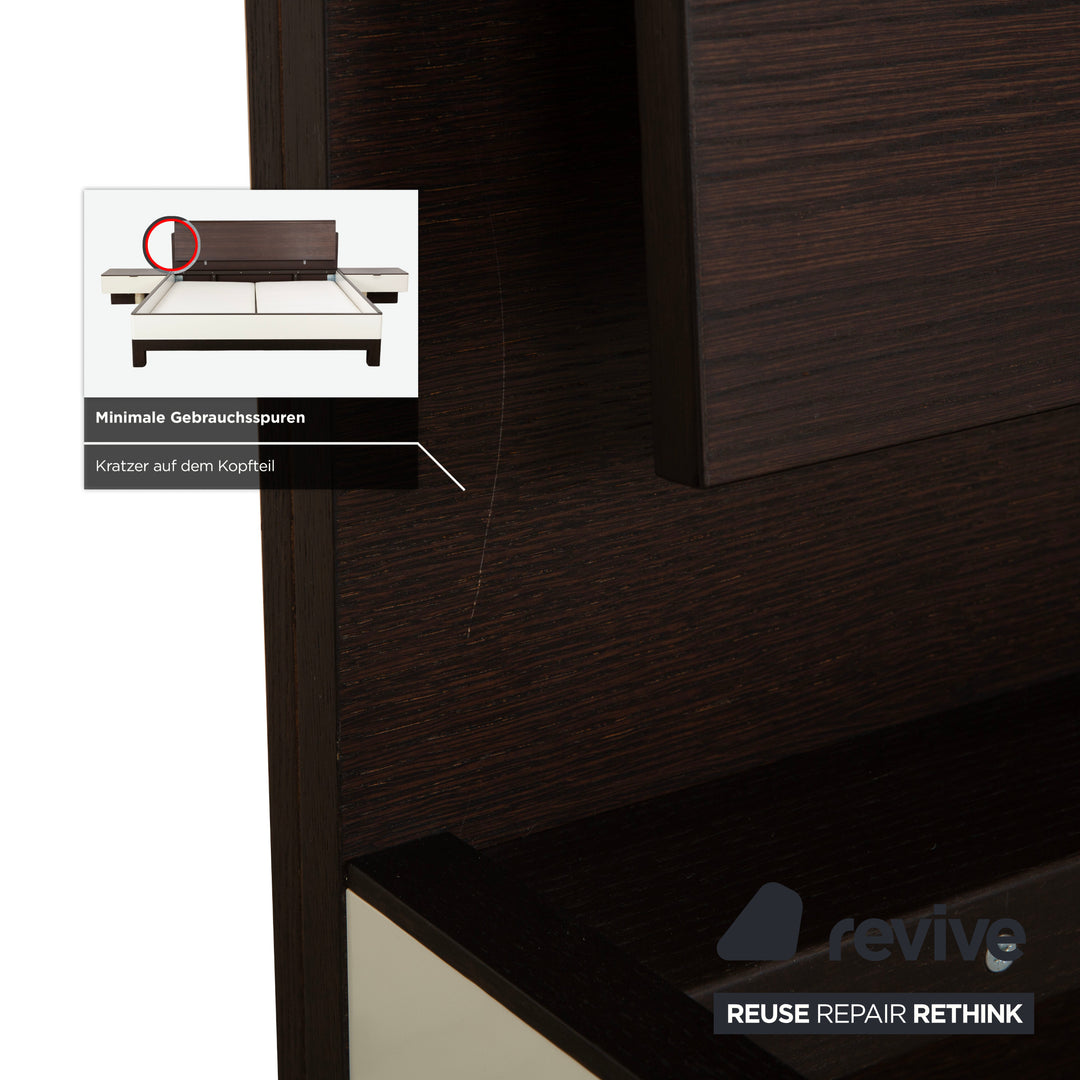 Hülsta Luceta Holz Bett Schwarz Nachttische Schubladen