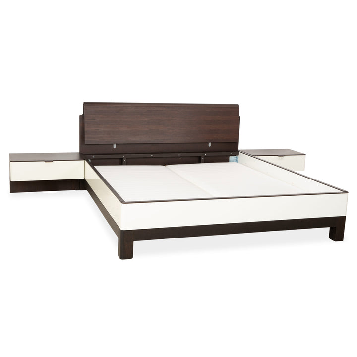 Hülsta Luceta Holz Bett Schwarz Nachttische Schubladen