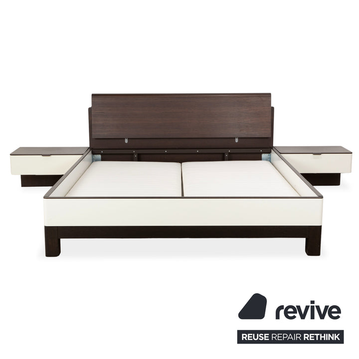 Hülsta Luceta Holz Bett Schwarz Nachttische Schubladen