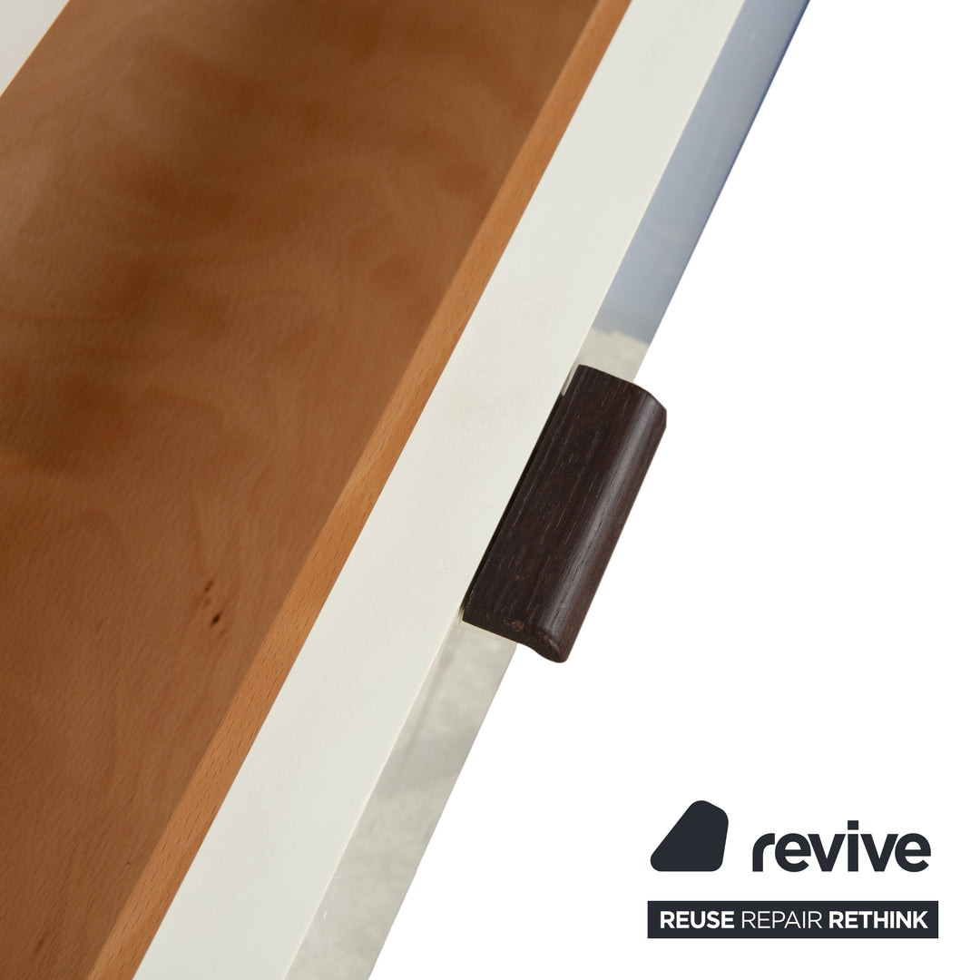 Buffet en bois Hülsta Luceta, blanc, marron foncé, crème