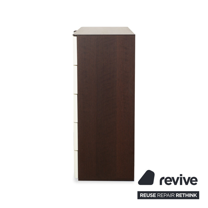 Hülsta Luceta Holz Sideboard Weiß Dunkelbraun Creme