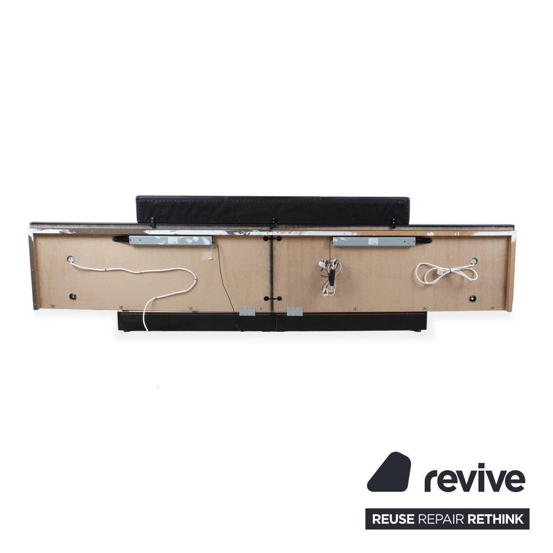 Lit en bois Hülsta Mioletto marron et cuir noir