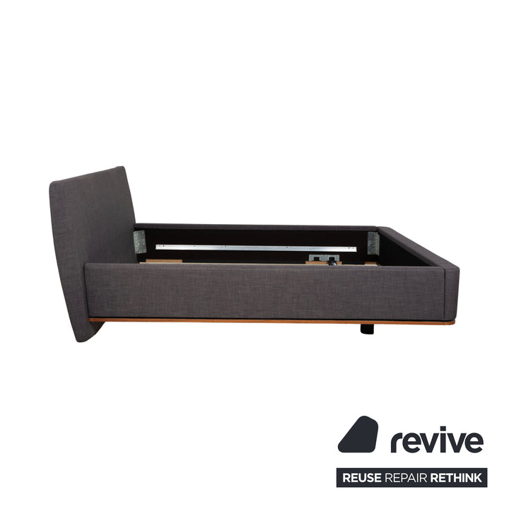 Hülsta Stoff Bett Grau Braun 180x200