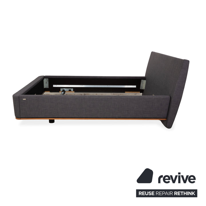 Hülsta Stoff Bett Grau Braun 180x200