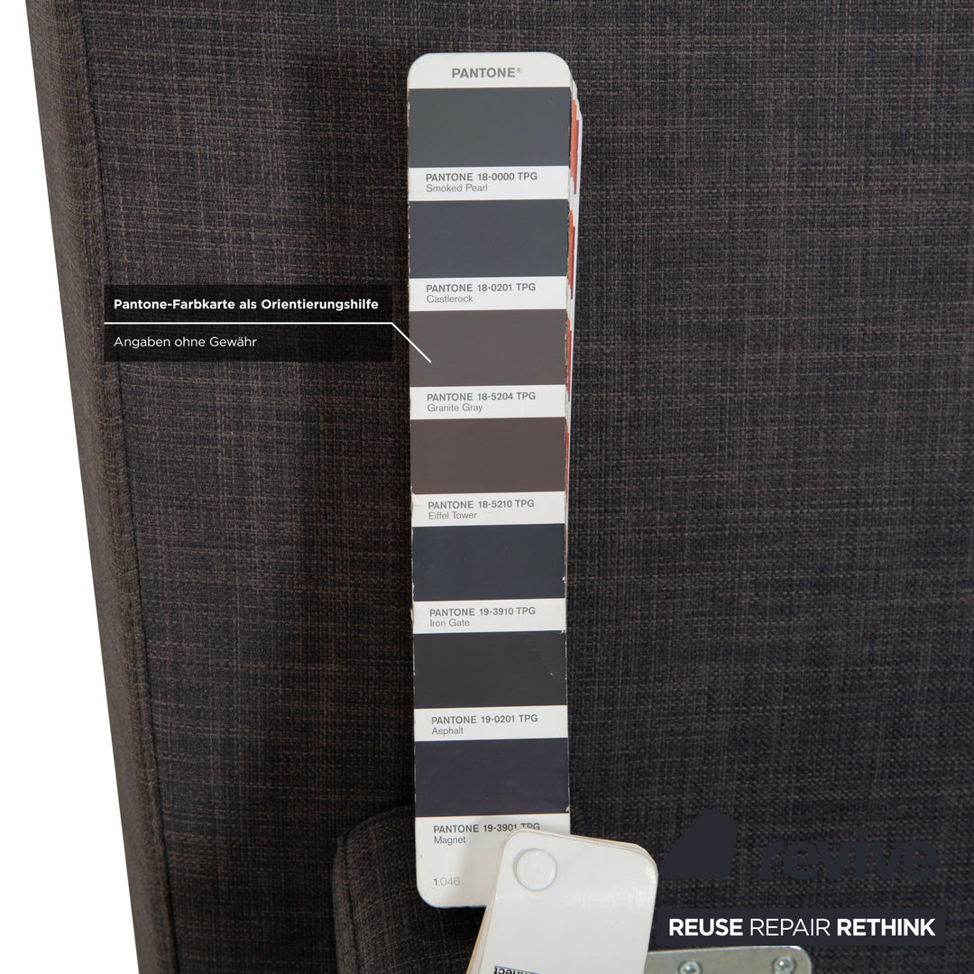 Hülsta fabric bed grey brown 180x200