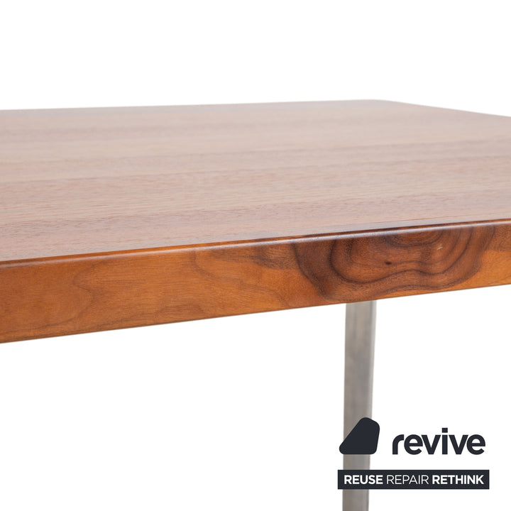 Table de salle à manger Hülsta T70 en bois, marron avec pieds chromés, 140 x 80 cm
