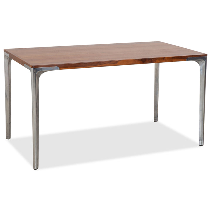 Table de salle à manger Hülsta T70 en bois, marron avec pieds chromés, 140 x 80 cm
