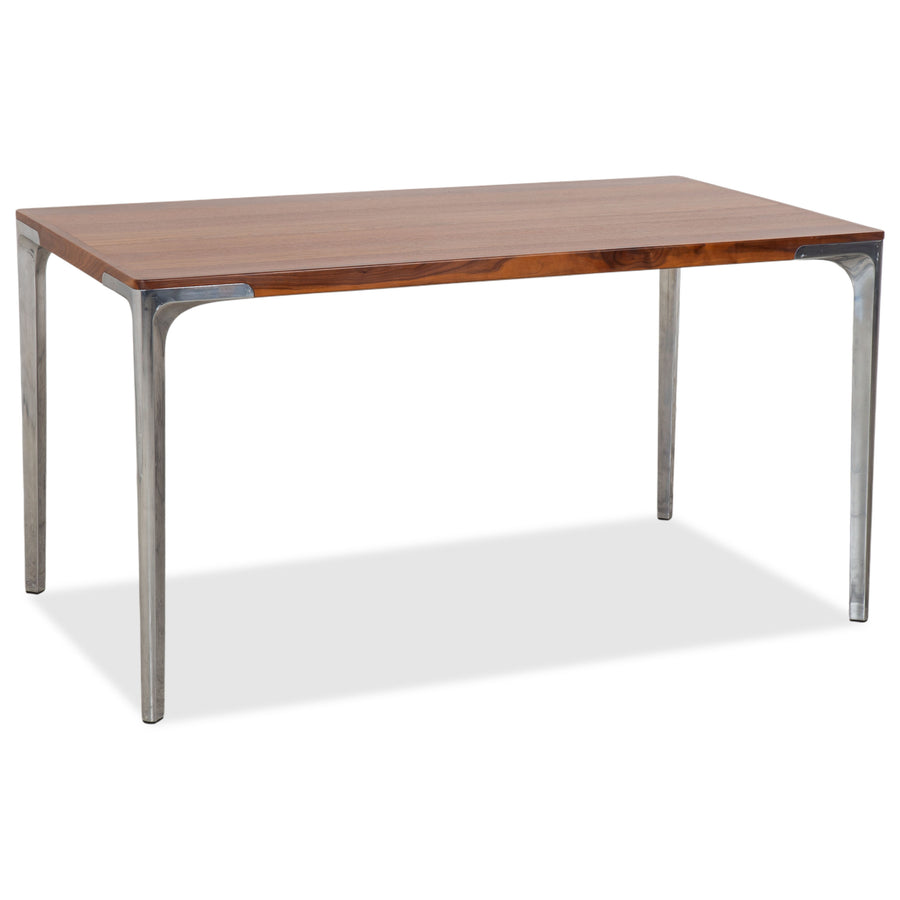 Table de salle à manger Hülsta T70 en bois, marron avec pieds chromés, 140 x 80 cm