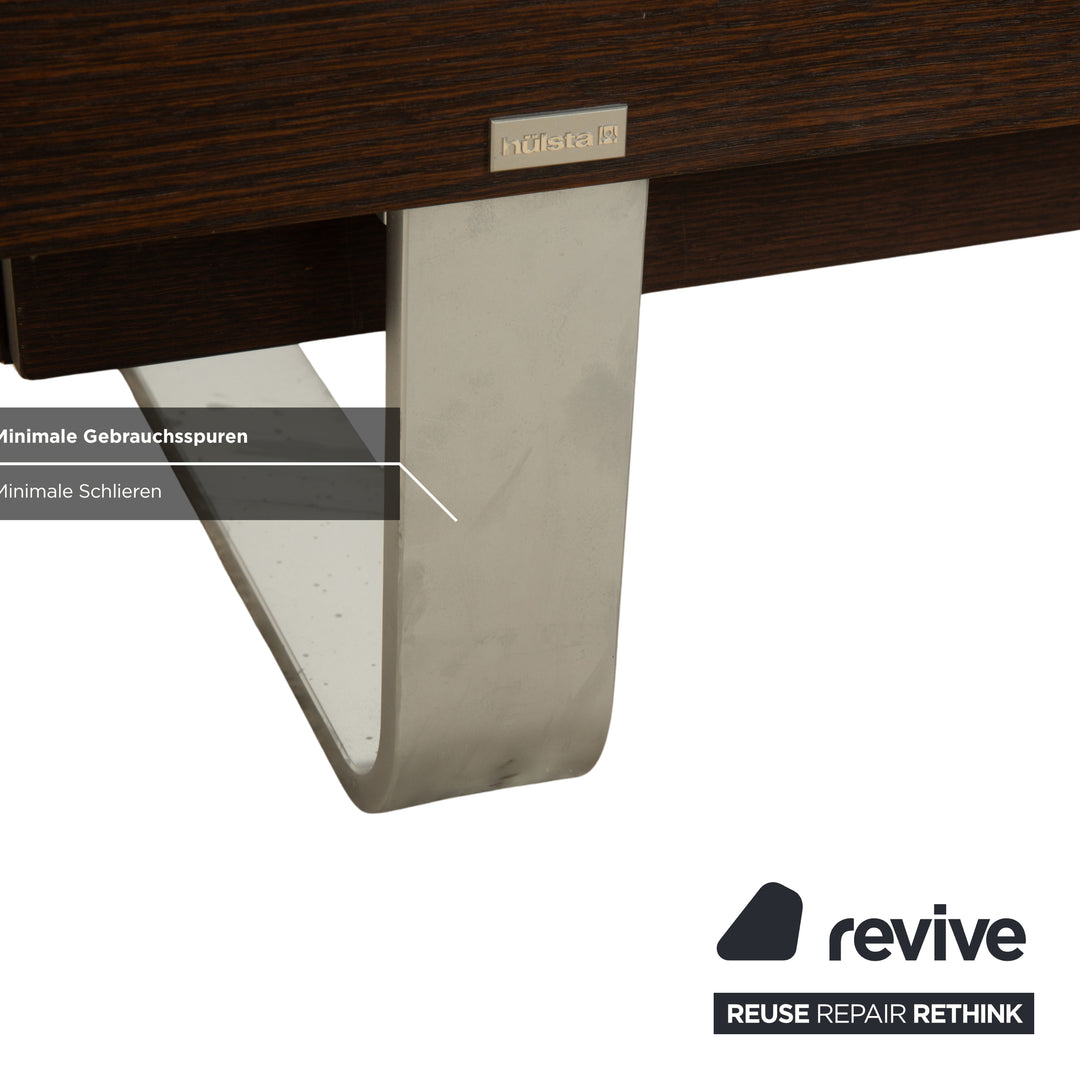 Hülsta Tamis wood leather bed dark brown 160x200 bedside tables