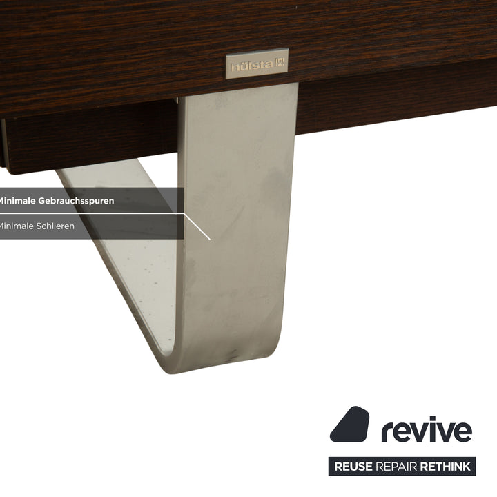 Hülsta Tamis wood leather bed dark brown 160x200 bedside tables