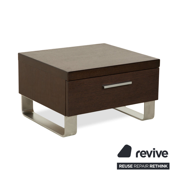 Hülsta Tamis wood leather bed dark brown 160x200 bedside tables