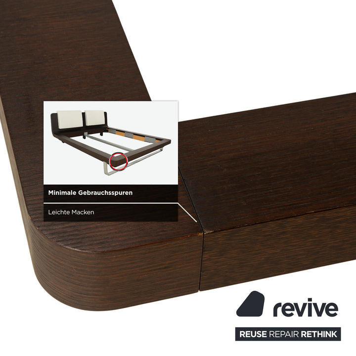 Hülsta Tamis Holz Leder Bett Dunkelbraun 160x200 Nachttische