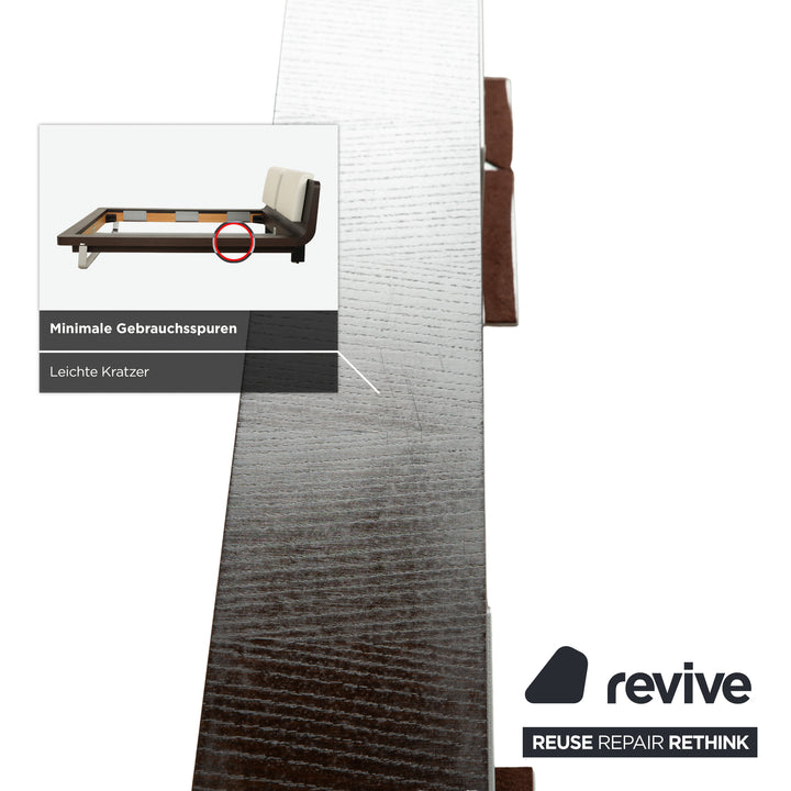 Hülsta Tamis wood leather bed dark brown 160x200 bedside tables