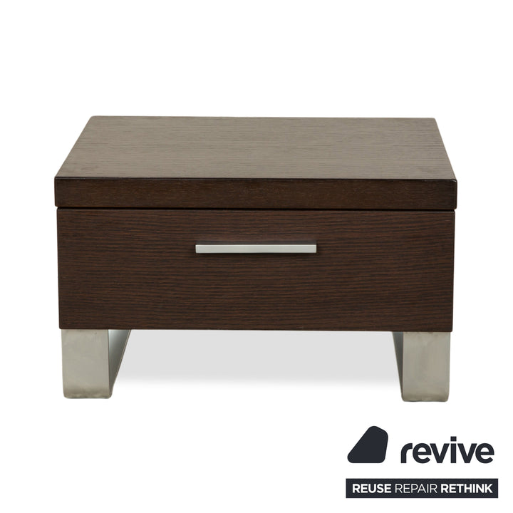 Hülsta Tamis Holz Leder Bett Dunkelbraun 160x200 Nachttische