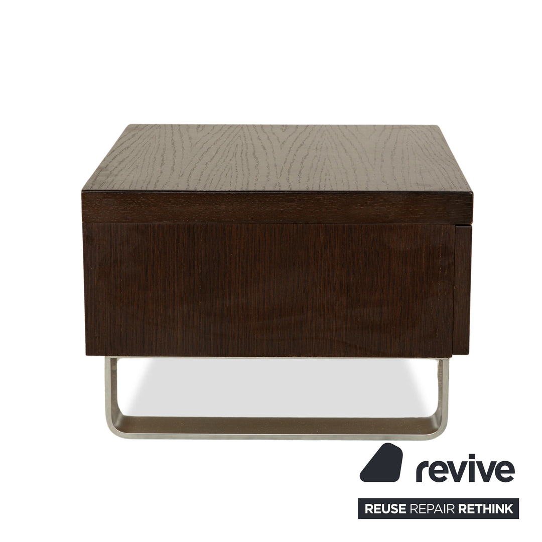 Hülsta Tamis wood leather bed dark brown 160x200 bedside tables