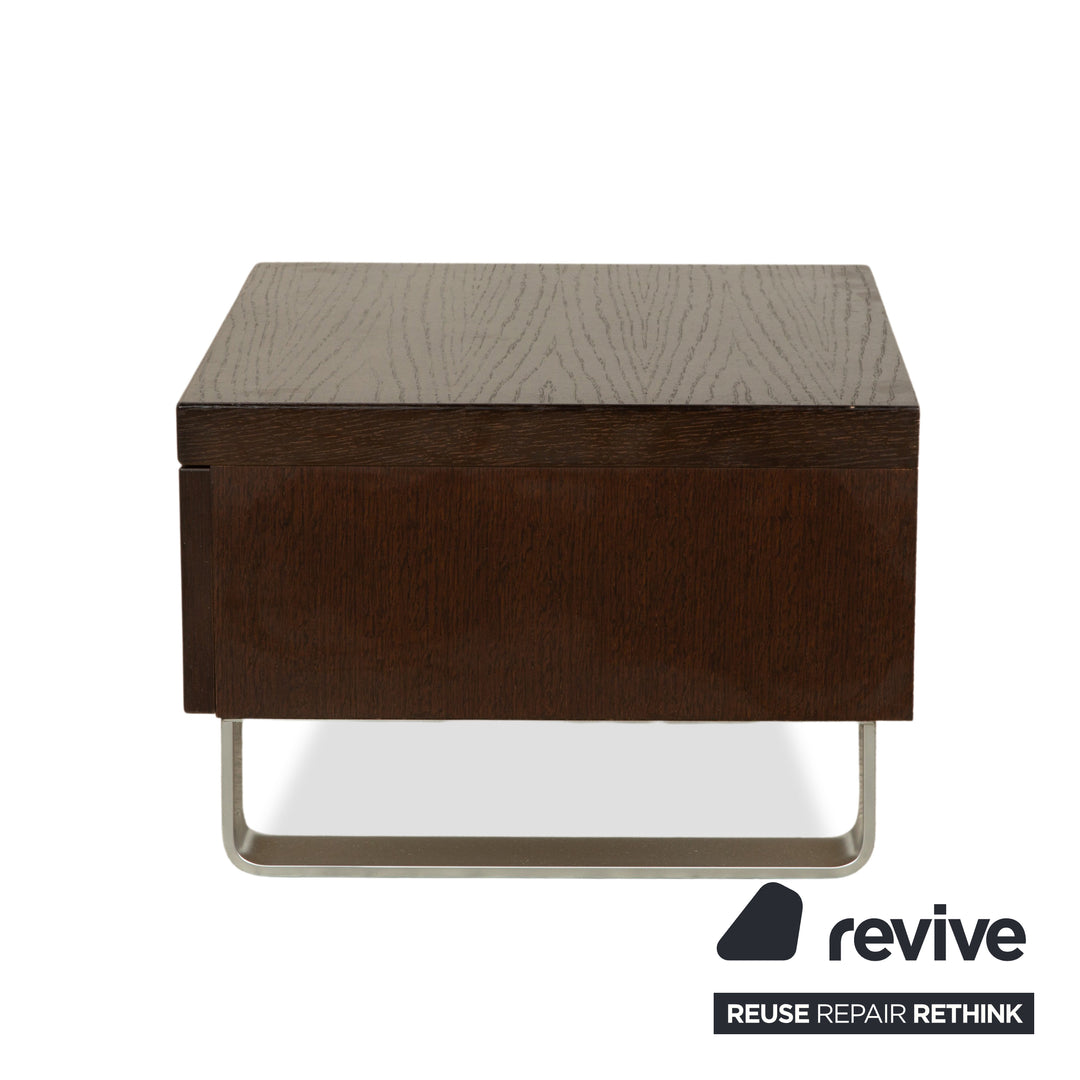 Hülsta Tamis Holz Leder Bett Dunkelbraun 160x200 Nachttische