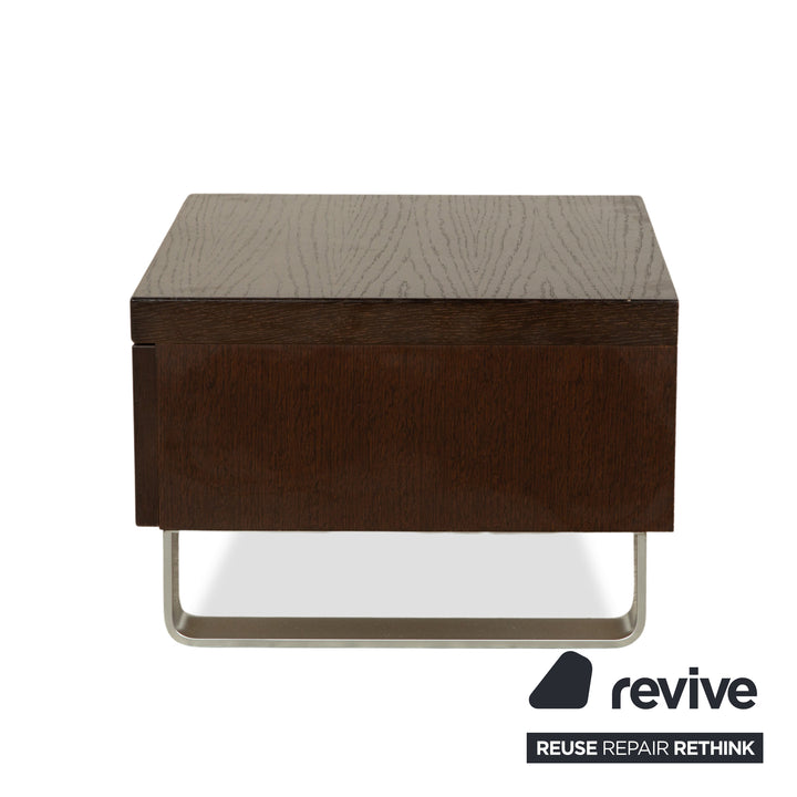 Hülsta Tamis Holz Leder Bett Dunkelbraun 160x200 Nachttische